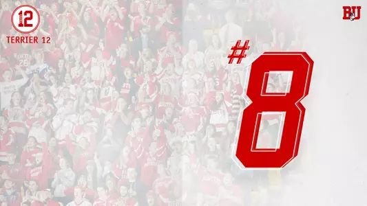 2018 Terrier 12 Graphic: Number 8 - Record-Breaking Giving Day, includes photo of fans cheering in the stands