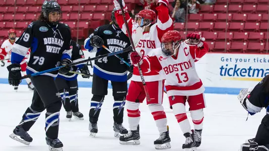 Deziray De Sousa and Natasza Tarnowski celebrate a goal