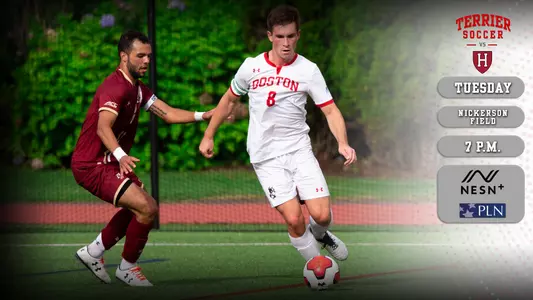 BU men's soccer will host Harvard on Tuesday at 7 p.m. on NESNplus and the Patriot League Network