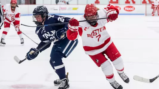 Jesse Compher skates against Yale