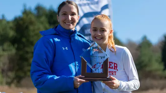 Sophia Jacobs-Townsley receives her award for Patriot League Most Outstanding Rookie