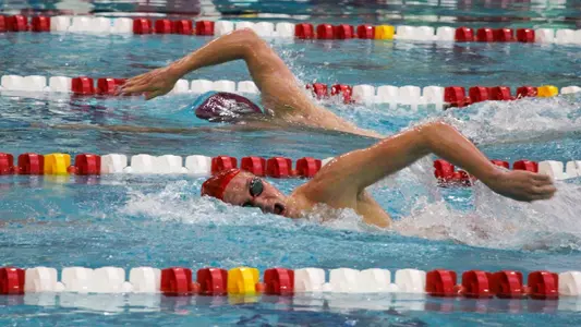 Boston University men's swimming competing against Texas A&M