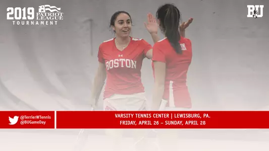 Boston University women's tennis will play at Bucknell in the Patriot League tournament on April 26-28