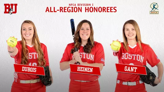 Ali DuBois, Alex Heinen and Emily Gant all earned 2019 NFCA All-Region honors