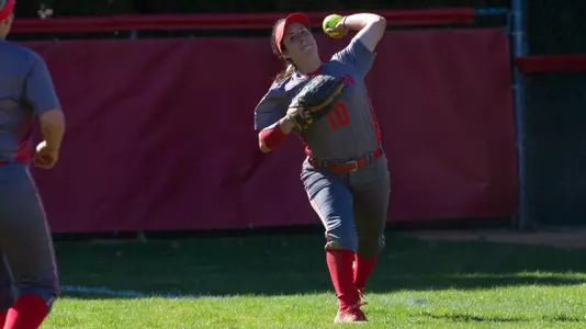 Aliyah Huerta_Leipner throws the ball into the infield.