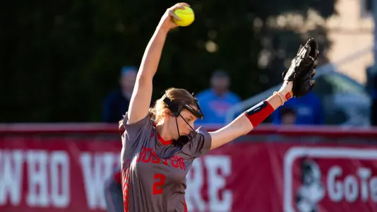 Emily Gant prepares up to pitch.