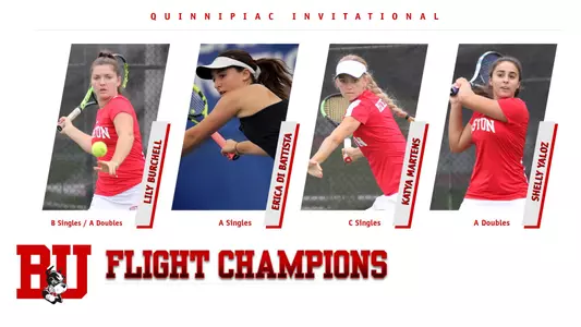 Lily Burchell (B Singles & A Doubles), Erica Di Battista (A Singles), Katya Martens (C Singles) and Shelly Yaloz (A Doubles) all won at least one flight at the Quinnipiac Invitational.
