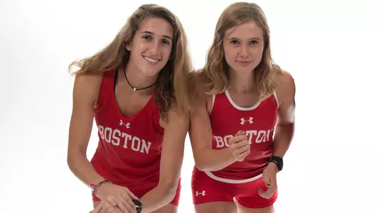 Stephanie Forbes and Veronica Kriss posed next to one another as if they were at the starting line