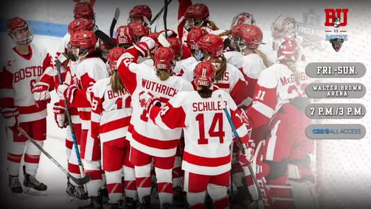 The women's ice hockey team will host Maine in a best-of-three Hockey East quarterfinal series on Friday-Sunday at Walter Brown Arena on CBS All Access