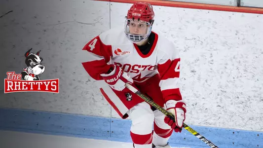 The Rhettys logo is located to the left of an action photo of Alexandra Calderone skating