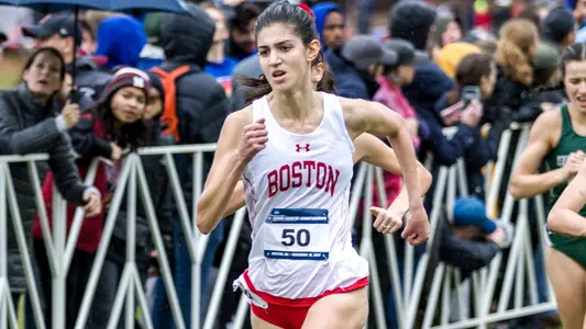 Corinne Batsu running at the NCAA Northeast Regional