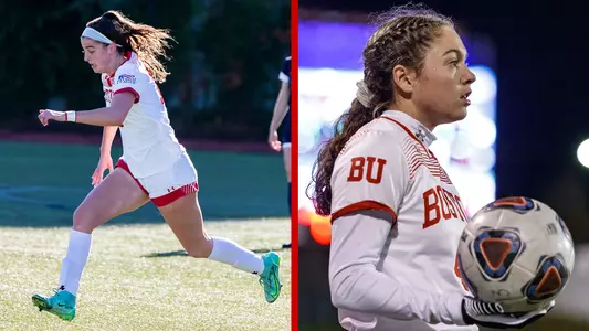 Action photos of Abby McNulty and Jenna Oldham during the 2021 season.