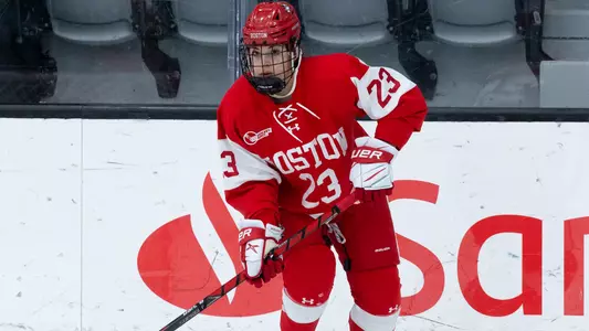 Tamara Giaquinto skates with the puck