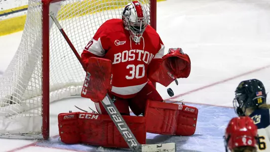 Corinne Schroeder makes a save