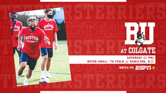 Boston University men's soccer will visit Colgate on Saturday with the ESPN+ broadcast set to begin at 1 p.m.