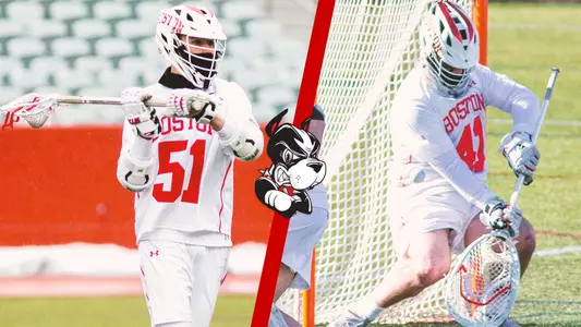 Graphic featuring action photo of Tommy Bourque on the left and an action photo of Matt Garber on the right, with a diagonal red line separating the two photos. A Rhett logo appears in the center.