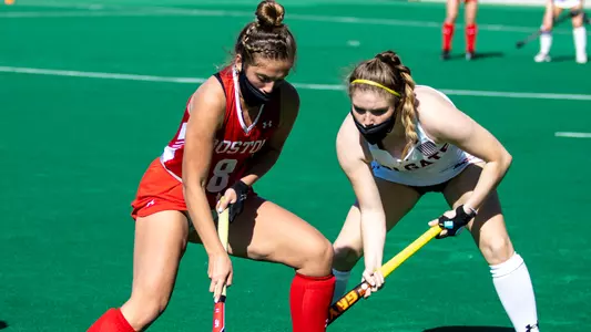 Madison Dipietro is playing against a Colgate defender