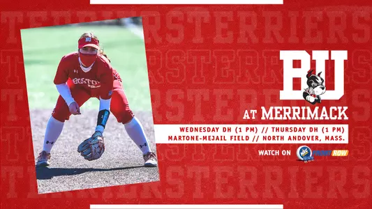 Boston University softball team will visit Merrimack on Wednesday and Thursday with the NEC Front Row broadcasts set to begin at 1 p.m.