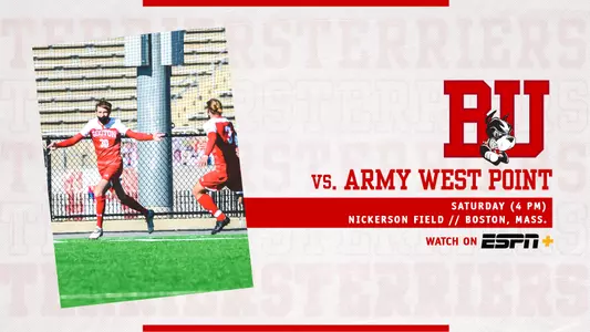 Boston University men's soccer will host Army West Point on Saturday at Nickerson Field with the ESPN+ broadcast set to begin at 4 p.m.