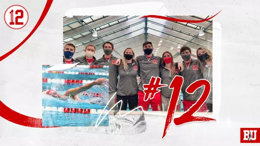 Terrier 12 graphic with the men's and women's swimming & diving teams