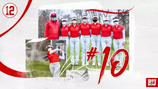 Terrier 12 Graphic featuring team photo of golf team and photo of Hanako Kawasaki golfing.