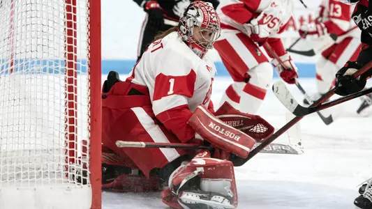 Kate Stuart makes a save against Northeastern