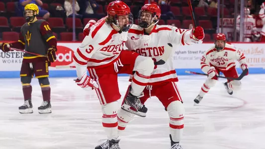 Tristan Amonte and Ethan Phillips celebrate a goal