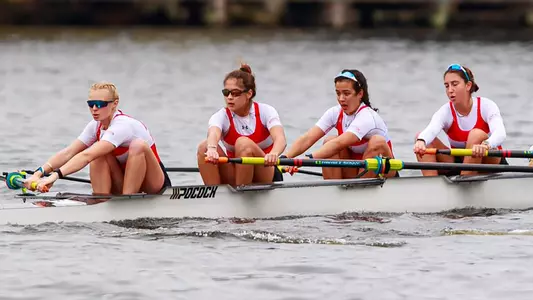 Photo of the women's rowing Championship 4+ crew at the 2022 Head of the Charles.