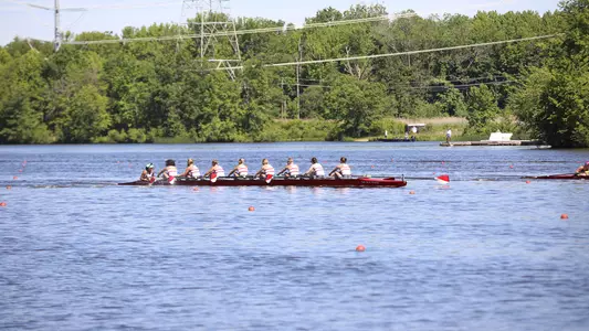 Photo of the lightweight rowing team's Varsity 8 at the 2022 IRA Championships.