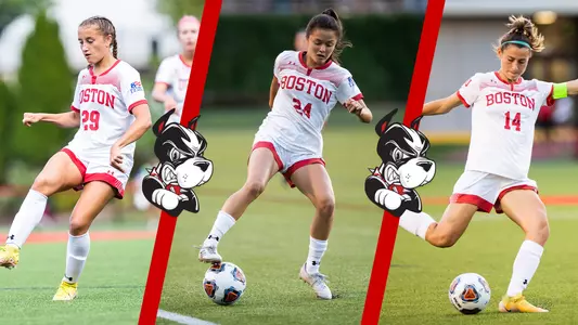 Graphic highlighting BU Women's Soccer's 2022 Academic All-League selections.