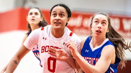 Corinne Washington battles with an American player in the paint.