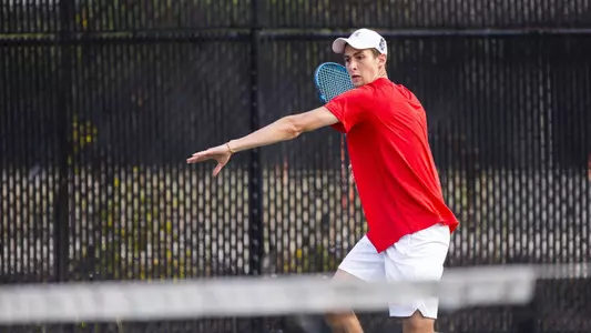 Jose Maria Robalino gets ready for.a forehand hit at the baseline.