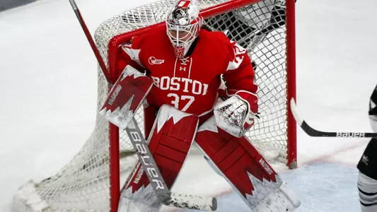 Callie Shanahan playing goalie