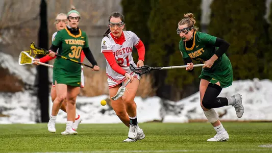 Jennifer Barry secures a draw control against Vermont.