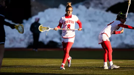 Kaelin Isaacson gets in defensive position against UNH.