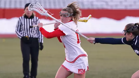 Kendall Sims goes for a shot during the game against UNH.