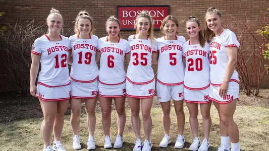 Photo of the BU women's lacrosse Class of 2022.