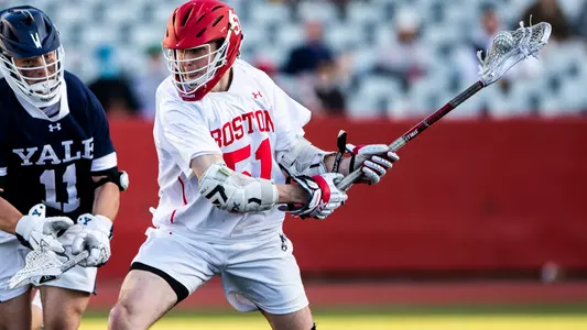 Tommy Bourque playing lacrosse