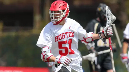 Tommy Bourque playing lacrosse