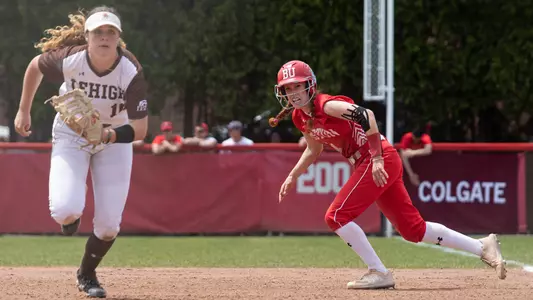 Lauren Nett leads off first in the PL Championship Round