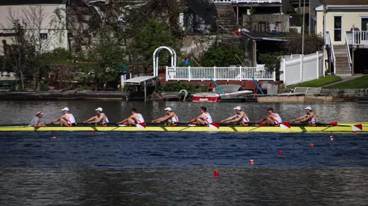Boston University second varsity eight boat rows at Eastern Sprints