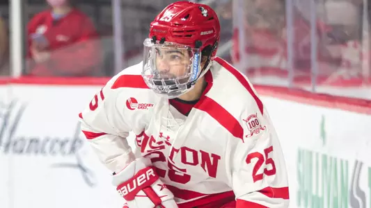 Sam Stevens playing hockey