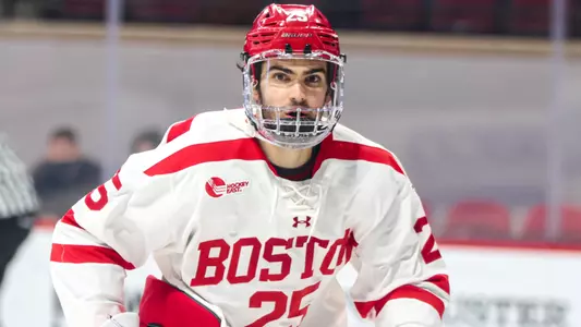 Sam Stevens playing hockey