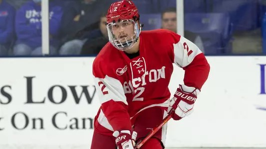 Case McCarthy playing hockey