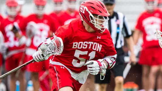 Tommy Bourque playing lacrosse