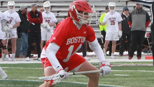 Levi Lemke playing lacrosse