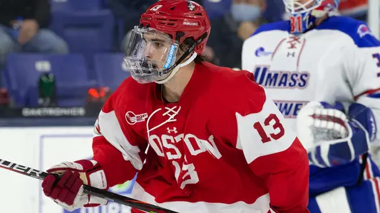 Dylan Peterson playing hockey