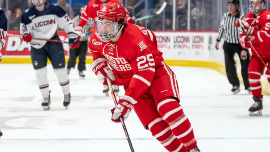 Sam Stevens playing hockey