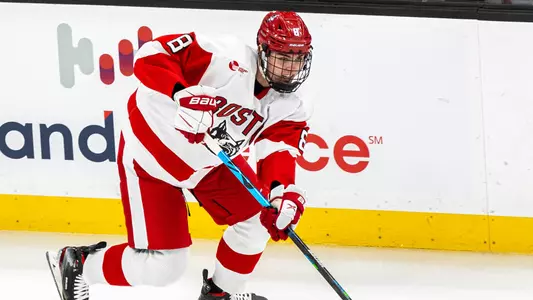 Cade Webber playing hockey