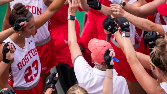 Field Hockey huddle vs. Providence - 2022